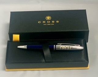 Cross® Calais Chrome Blue CPCU Ballpoint Pen